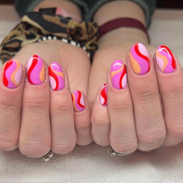 Pink Combo Nails