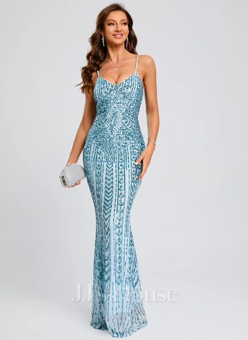 Floor-Length Sequin Prom Dress