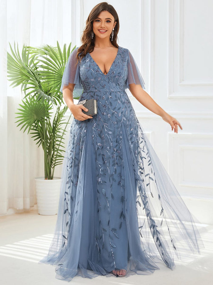 Plus Size Floor Length Formal Evening Gown