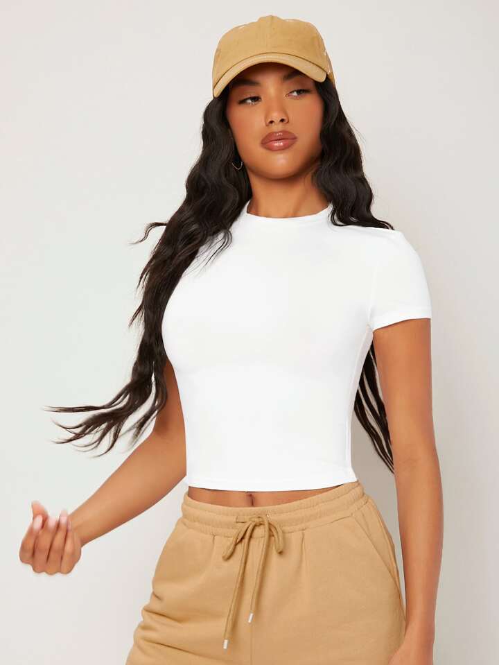 Shein Basics Solid Form Fitted Tee