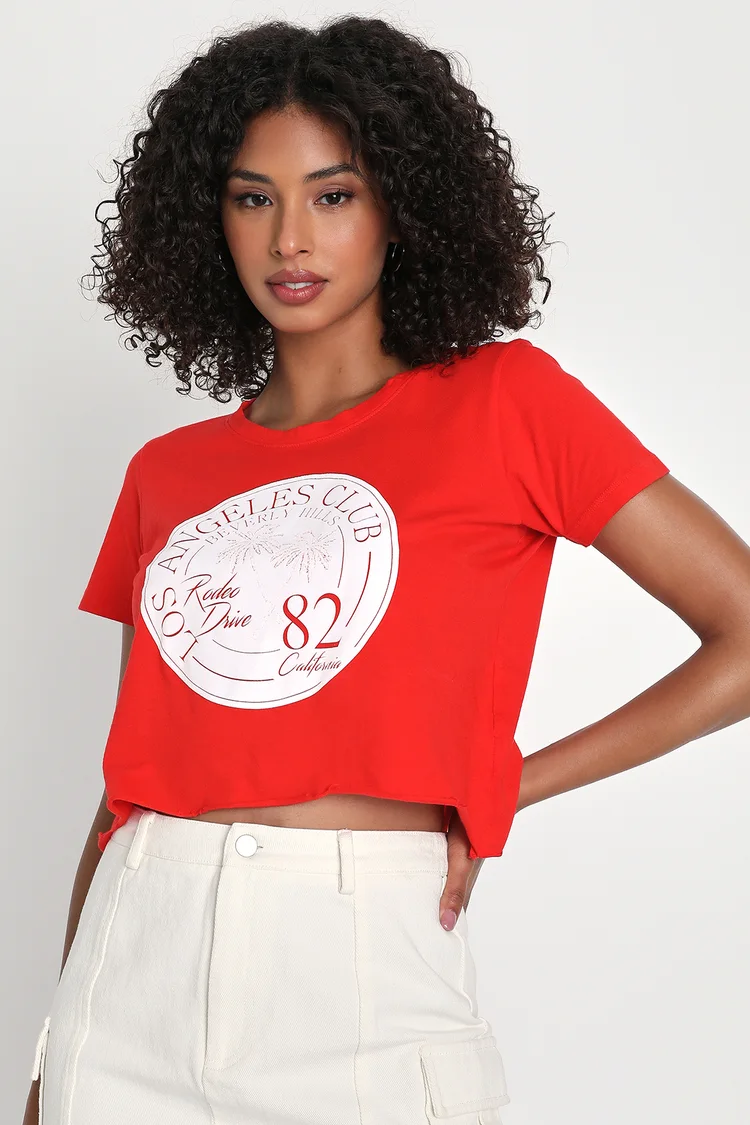 Los Angeles Rodeo Drive Cropped Graphic Tee